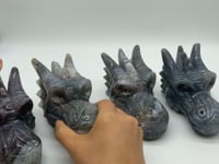 4 Pieces Moss Agate Dragon Head Carving -Wholesale Crystals