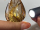 High Quality Gold Rutile Teardrop Pendant