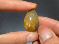 Beautiful Golden Rutile Mixed Green Garden Quartz Teardrop Pendant -Wholesale Crystals