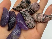 Angel Wing Carving Pendant Chevron Amethyst Rhodonite Wholesale -Wholesale Crystals