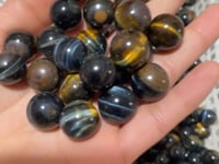 Mini Yellow Mixed Blue Tiger Eye Spheres Ball Wholesale -Wholesale Crystals