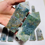 16 Pieces Moss Agate Four-Sided Tower Points -Wholesale Crystals