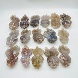 16 Pieces Sakura Flower Agate Beautiful Goldfish Carving -Wholesale Crystals