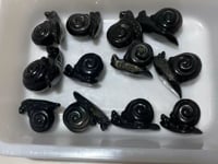 12 Pieces Gold Sheen Obsidian Snails Carving -Wholesale Crystals