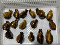 16 Pieces High Quality Tiger Eye Snails Carving -Wholesale Crystals