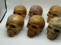 6 Pieces Crazy Agate Large Skull Carving