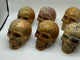 6 Pieces Crazy Agate Large Skull Carving