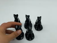 Black Obsidian Sphynx Hairless Cat Carving Animal Wholesale -Wholesale Crystals