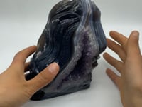 Unique Amethyst Agate Druzy Skull Carving -Wholesale Crystals