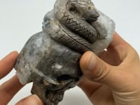 Clear Quartz Cluster Snake Skull Carving