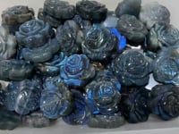 1.5Inch High Quality Labradorite Stone Flower Carving Wholesale -Wholesale Crystals