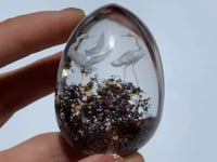 Crane Stork Couple Very Clear Garden Quartz Interior Engraving Carving -Wholesale Crystals