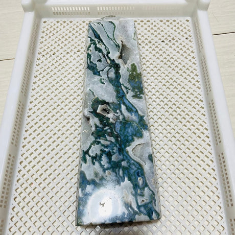 16In Large Moss Agate Geode Druzy Tower -Wholesale Crystals