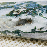 16In Large Moss Agate Geode Druzy Tower -Wholesale Crystals