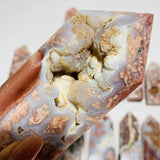 17 Pieces High Quality Pink Flower Agate Druzy Geode Four-sided Tower -Wholesale Crystals