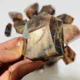 18 Pieces High Quality Large Black Rainbow Sun Stone With Hematite Free Form -Wholesale Crystals