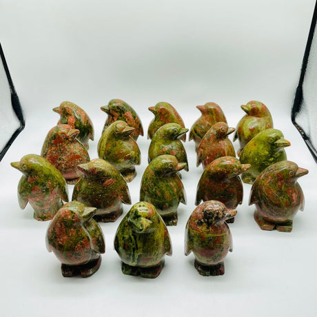 18 Pieces Unakite Penguin Carving -Wholesale Crystals