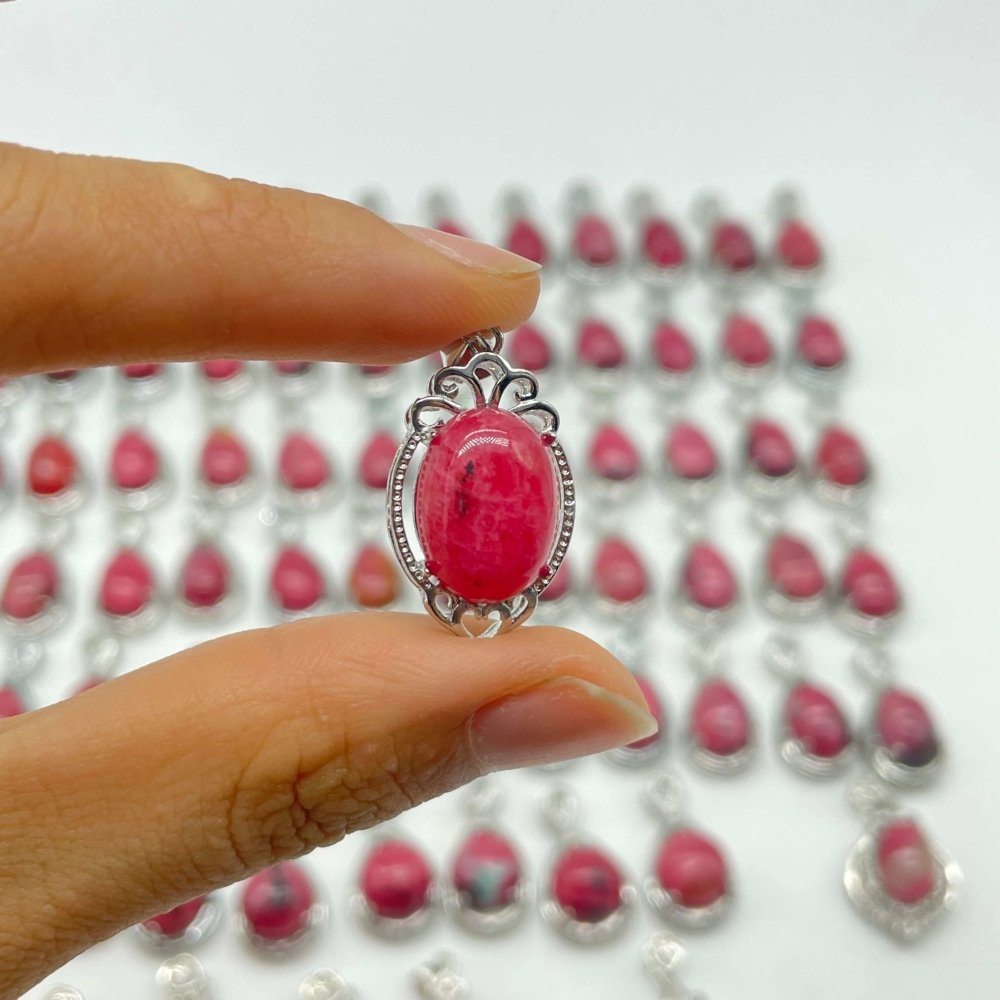 77 Pieces Beautiful Rhodonite Different Styles Pendant -Wholesale Crystals