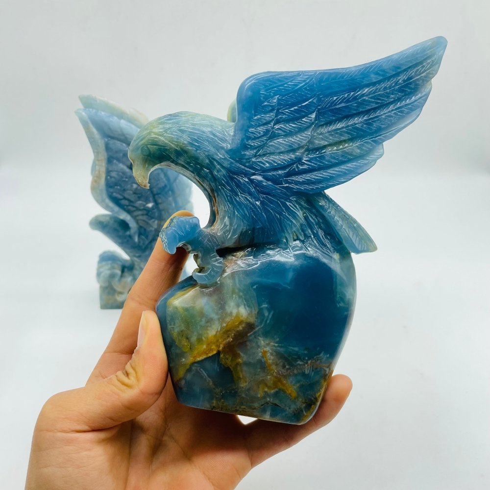 2 Pieces High Quality Blue Onyx Eagle Carving -Wholesale Crystals