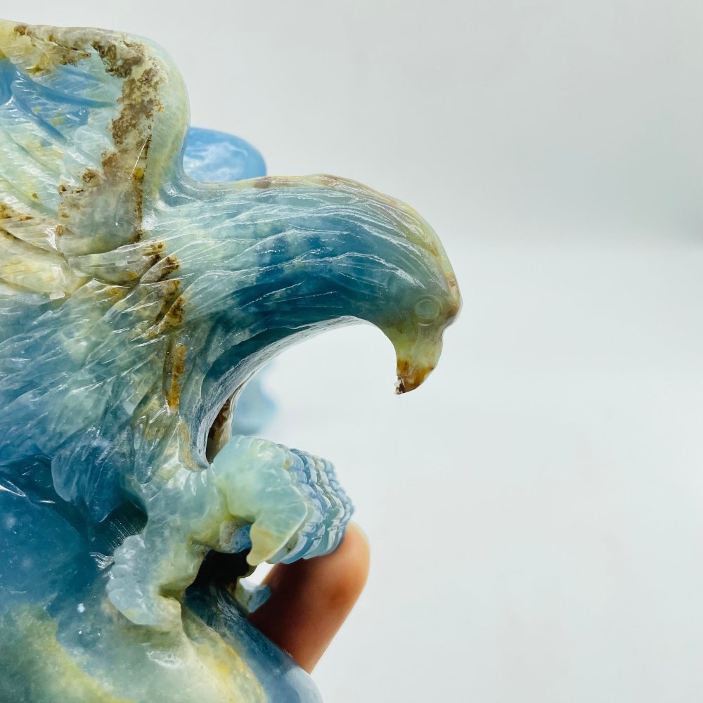 2 Pieces High Quality Blue Onyx Eagle Carving -Wholesale Crystals