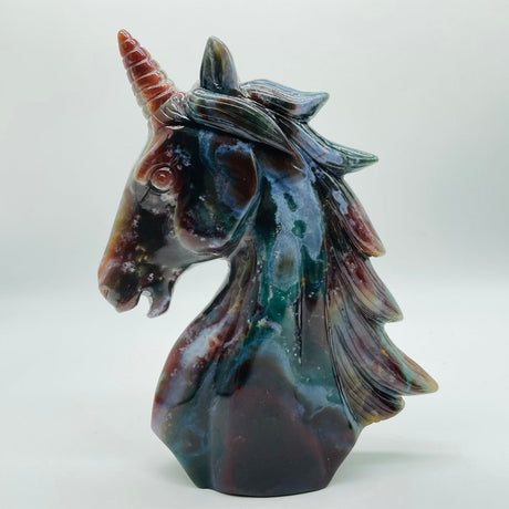 2 Pieces High Quality Ocean Jasper Unicorn Carving -Wholesale Crystals