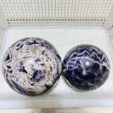 2 Pieces Large Chevron Amethyst Sphere -Wholesale Crystals
