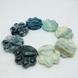 2 Types Large Cat Paws Moss Agate&Caribbean Calcite Carving Wholesale -Wholesale Crystals