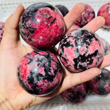20 Pieces Deep Red Rhodonite Mixed Quartz Spheres -Wholesale Crystals