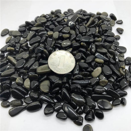Golden Obsidian quartz Gravel Stone Chips -Wholesale Crystals