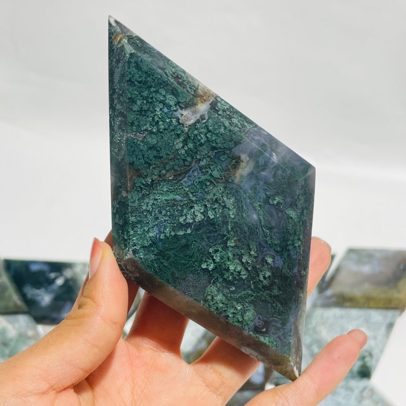 21 Pieces Large Moss Agate Rhombus Shaped -Wholesale Crystals