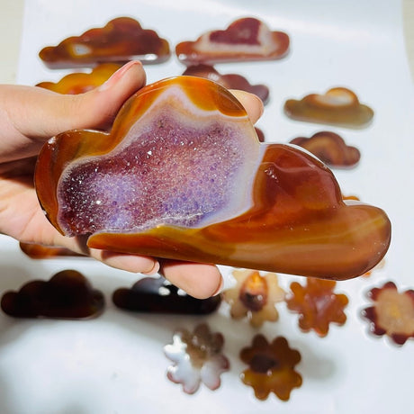 23 Pieces Geode Carnelian Carving -Wholesale Crystals