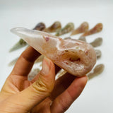 23 Pieces High Quality Sakura Flower Agate Crow Skull Carving -Wholesale Crystals
