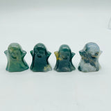 4Types Ghost Carving Wholesale Moss Agate & Ocean Jasper Halloween Decorations