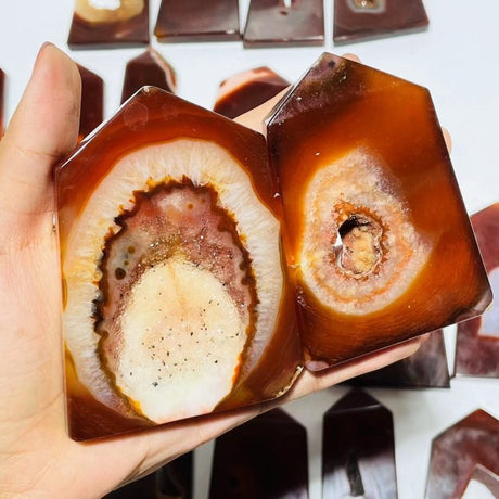 25 Pieces Beautiful Geode Carnelian Tower Points -Wholesale Crystals