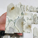 26 Pieces White Moss Agate Four-Sided Tower Points -Wholesale Crystals