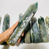 8 Pieces Large Moss Agate Tower Points -Wholesale Crystals
