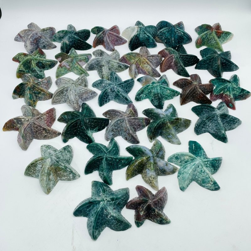 29 Pieces Beautiful Ocean Jasper Starfish Carving -Wholesale Crystals