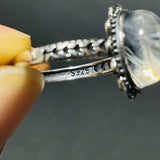 30 Pieces S925 High Grade Blue Angel Feather Quartz Ring -Wholesale Crystals