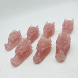 2Inch Rose Quartz Dragon Head Carving Crystals -Wholesale Crystals
