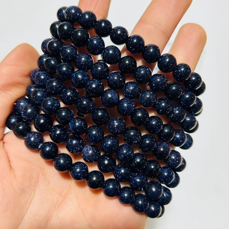2Types Bracelet Wholesale Blue Sandstone Light Stripe Agate -Wholesale Crystals
