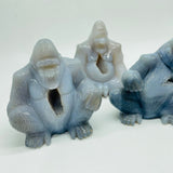 3 Pieces Geode Druzy Agate King Kong Ape Carving -Wholesale Crystals
