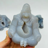 3 Pieces Geode Druzy Agate King Kong Ape Carving -Wholesale Crystals