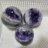 3 Pieces High Quality Amethyst Cluster Spheres -Wholesale Crystals