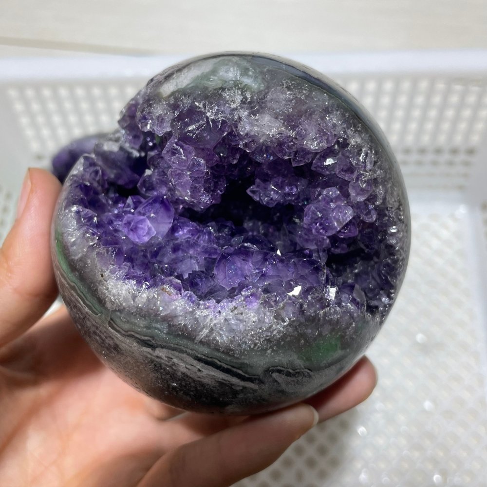 3 Pieces High Quality Amethyst Cluster Spheres -Wholesale Crystals