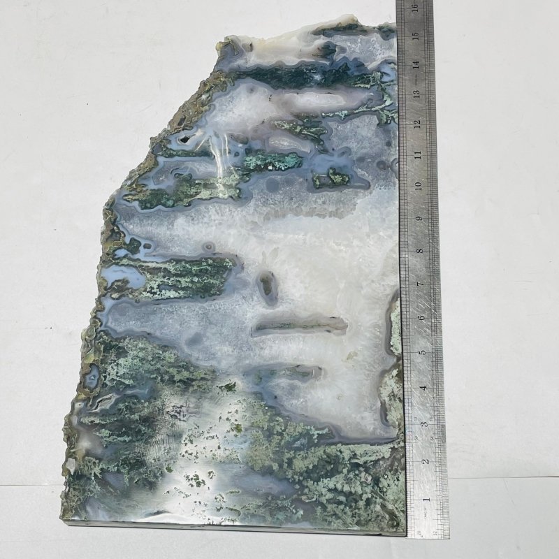 3 Pieces Large Beautiful Moss Agate Slab 17inch - Wholesale Crystals
