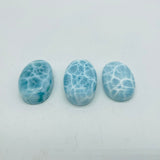 3 Pieces Semicircular Cabochon Larimar DIY Charms Dominican Republic Larimar -Wholesale Crystals
