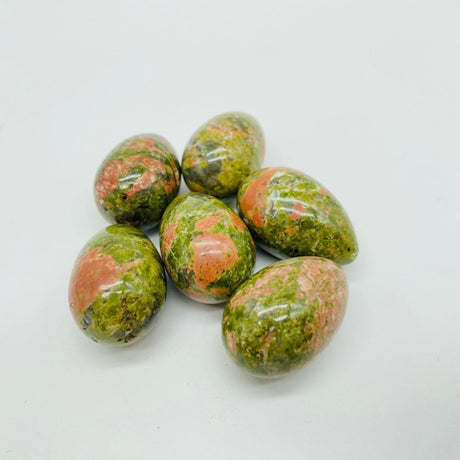 3 Types Mini Egg Carving Wholesale Unakite Dalmatian Chevron Amethyst -Wholesale Crystals