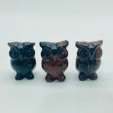 3 Types Mini Owl Carving Wholesale Green Aventurine & Red Obsidian -Wholesale Crystals