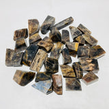 32 Pieces Black Rainbow Sun Stone With Hematite Free Form -Wholesale Crystals