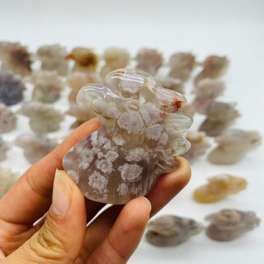 35 Pieces High Quality Sakura Flower Agate Eagle Carving -Wholesale Crystals